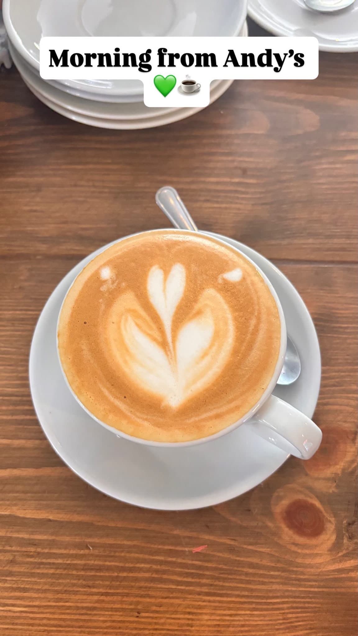 Heart latte art on a morning coffee